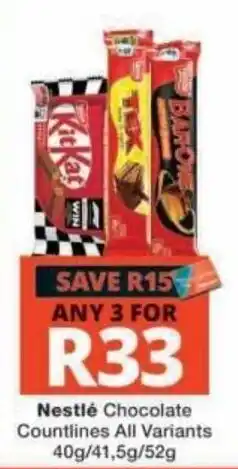 Checkers Nestlé Chocolate Countlines offer