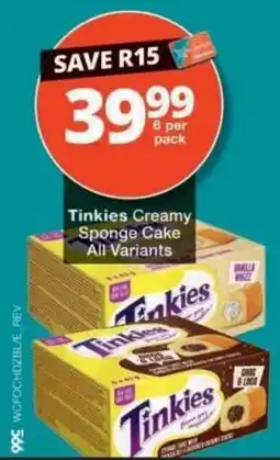 Checkers Tinkies Creamy Sponge Cake offer