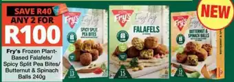 Fry's Frozen Plant-Based Falafels/Spicy Split Pea Bites/Butternut & Spinach Balls