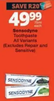 Checkers Sensodyne Toothpaste offer