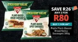 Checkers Fry's Plant-Based Braai/Spicy Sausages offer