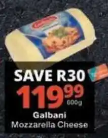 Checkers Galbani Mozzarella Cheese offer