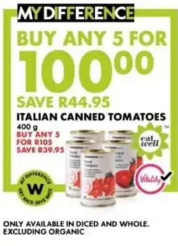 Woolworths Italian Canned Tomatoes offer