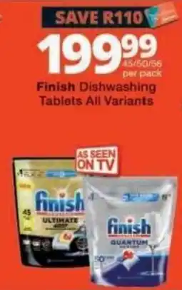 Checkers Finish Dishwashing Tablets All Variants offer