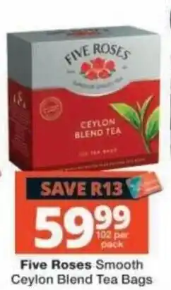 Checkers Five Roses Smooth Ceylon Blend Tea Bags offer