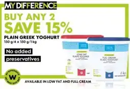 Woolworths Plain Greek Yoghurt offer