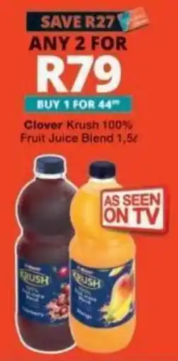 Checkers Clover Krush 100% Fruit Juice Blend offer