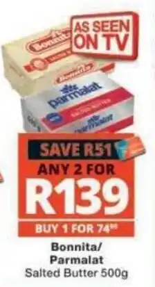 Checkers Bonnita/ Parmalat Salted Butter offer