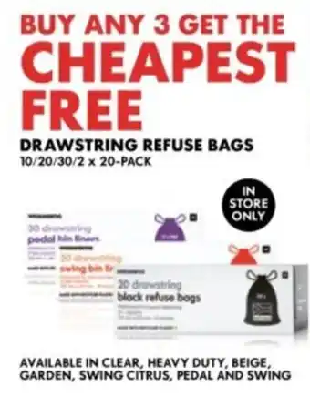 Woolworths Drawstring Refuse Bags offer