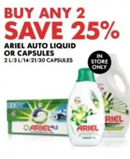 Woolworths Ariel Auto Liquid or Capsules offer