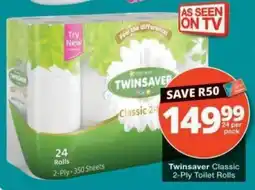Checkers Twinsaver Classic 2-Ply Toilet Rolls offer