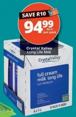 Checkers Crystal Valley Long Life Milk offer