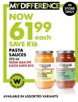 Woolworths Italian Pasta Sauces offer