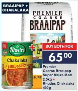 President Hyper Premier Coarse Braaipap + Rhodes Chakalaka offer