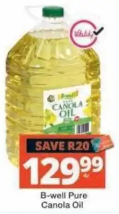 Checkers B-well Pure Canola Oil offer