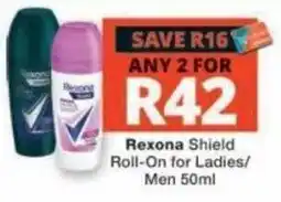 Checkers Rexona Shield Roll-On for Ladies/Men offer