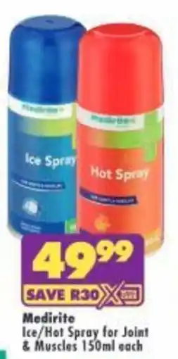 Shoprite Medirite Ice/Hot Spray for Joint & Muscles offer