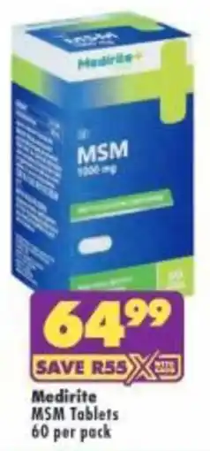 Shoprite Medirite MSM Tablets offer
