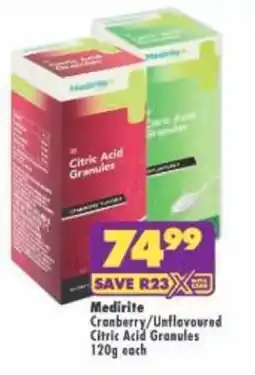 Shoprite Medirite Citric Acid Granules offer