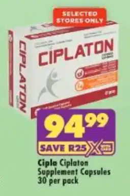 Shoprite Cipla Ciplaton Supplement Capsules offer