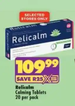 Shoprite Relicalm Calming Tablets offer