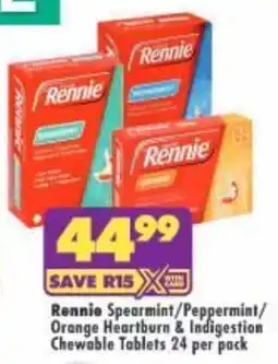 Shoprite Rennie Chewable Tablets offer