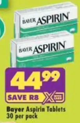 Shoprite Bayer Aspirin Tablets offer