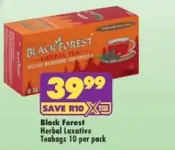 Shoprite Black Forest Herbal Laxative Teabags offer