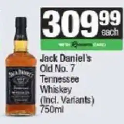 Spar Jack Daniel's Old No. 7 Tennessee Whiskey offer