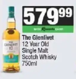 Spar The Glenlivet 12 Year Old Single Malt Scotch Whisky offer