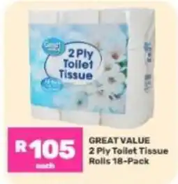 Game Great Value 2 Ply Toilet Tissue offer
