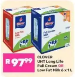 Game CLOVER UHT Long Life Full Cream OR Low Fat Milk offer