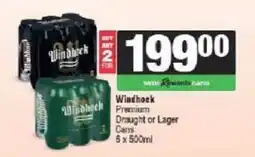 Spar Windhoek Premium Draught or Lager Cans offer