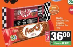 Spar Nestlé Aero, Bar One, Smarties, Kit Kat or Tex offer