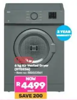 Game 6 kg Air Vented Dryer (DTD236) offer