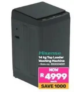 Game Hisense 14 kg Top Loader Washing Machine offer