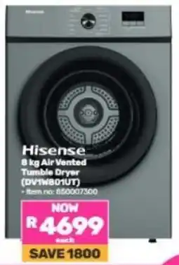 Game Hisense 8 kg Air Vented Tumble Dryer offer