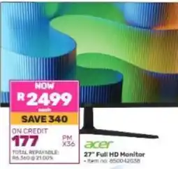Game Acer 27" Full HD Monitor offer