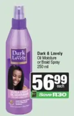 Spar Dark & Lovely Oil Moisture or Braid Spray offer