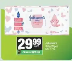 Spar Johnson's Baby Wipes offer