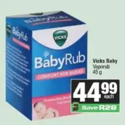 Spar Vicks Baby Rub offer