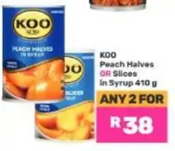 Game KOO Peach Halves in Syrup offer