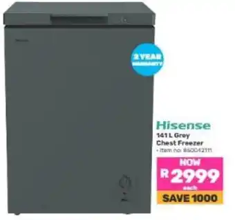 Hisense 141 L Grey Chest Freezer