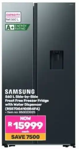 Game SAMSUNG 560 L Side-by-Side Frost Free Freezer Fridge with Water Dispenser offer