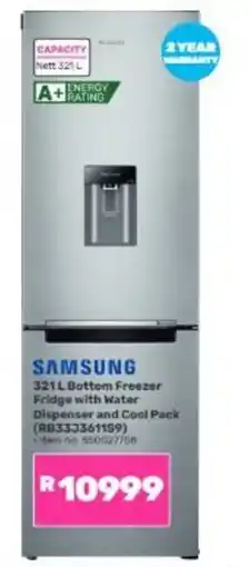 Game SAMSUNG 321 L Bottom Freezer Fridge with Water Dispenser and Cool Pack offer