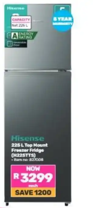 Hisense 225 L Top Mount Freezer Fridge
