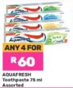 Game AQUAFRESH Toothpaste 75 ml Assorted offer