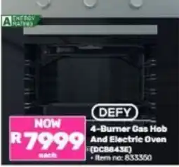 Game DEFY 4-Burner Gas Hob And Electric Oven offer