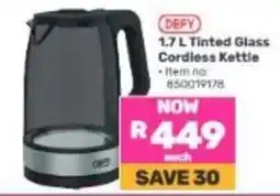 Game Defy 1.7 L Tinted Glass Cordless Kettle offer