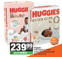 Spar Huggies Gold Diapers or Pants Assorted offer